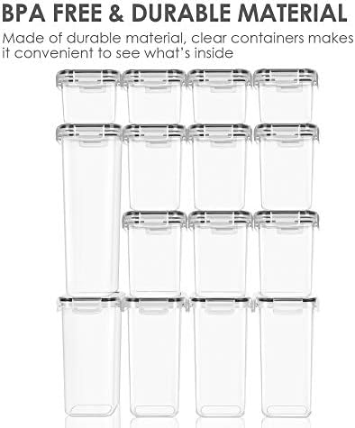 Vtopmart Hava Geçirmez Gıda Saklama Kapları Kapaklı Set, Mutfak Kiler Organizasyonu ve Depolama için 15 adet BPA İçermeyen Plastik