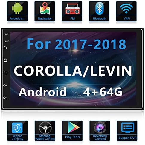 Çift Din Stereo Android Oto ile Arka Kamera DVR Araba Radyo Bluetooth GPS Dokunmatik Ekran için Toyota Carolla Levin 2017 2018