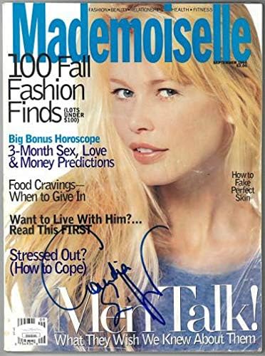 Claudia Schiffer imzalı Matmazel Tam Dergisi Eylül 1994 kapak hasarı / virajları- EE60265 (etiketsiz) - JSA Sertifikalı-Film