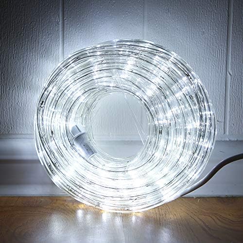 33ft LED halat ışıkları,110 V 2 tel bağlanabilir Noel halat ışıkları açık, 240 LED su geçirmez kapalı açık beyaz halat ışıkları