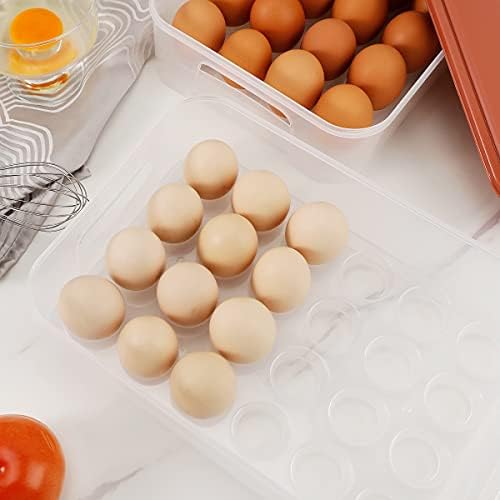 Buzdolabı için SUT 48 Izgara Yumurta Tutucu, Kapaklı Plastik Yumurta Tepsisi Taşıyıcı Buzdolabı, Yumurta Taze Saklama Kutusu,
