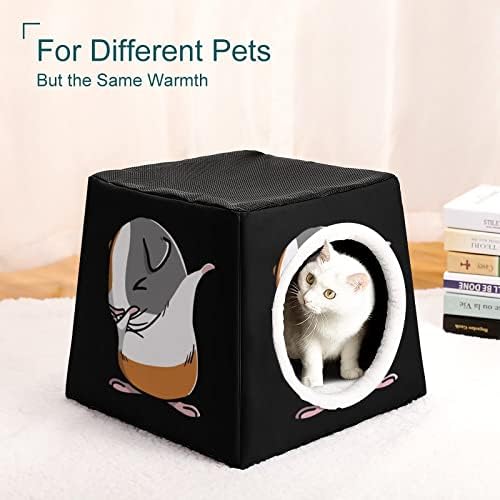 Kediler ve Küçük Köpekler için Küçük Yastık ile komik Dabbing Kobay Pet House Kedi Barınağı