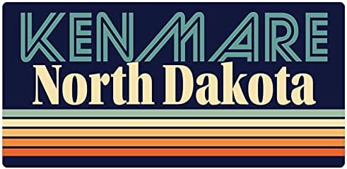 Kenmare Kuzey Dakota 2.5 x 1.25 inç Vinil çıkartma etiket Retro Tasarım