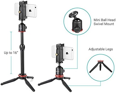 Movo Akıllı Telefon Video Kiti V1 + Tripod, Kavrama, Av Tüfeği Mikrofonu, LED ışık ve Kablosuz Uzaktan Kumandalı Vloglama Kiti