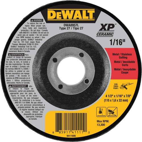 DEWALT DWA8957L XP Seramik Tip 27 Metal / Paslanmaz Kesme Tekerleği, 4-1/2 x 1/16 x 7/8