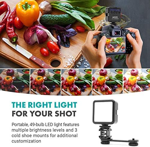 Movo ıVlog1 Smartphone Video Vlogging Paketi ile Movo VXR10-PRO Yönlü Mikrofon, Mini Tripod, LED kamera ışık, geniş Açı Lens
