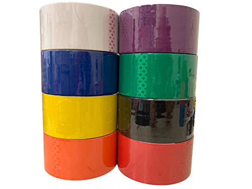 Parlak Renkli Ambalaj Hareketli Craft Bant Paketi Siyah, Beyaz, Turuncu, Sarı, Yeşil, Mor, Kırmızı, Mavi Rulo başına 1.88 x 164