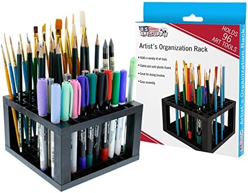 U. S. Art Supply 96 Delikli Plastik Kalem ve Fırça Tutacağı-Kalemler, Boya Fırçaları, Renkli Kalemler, İşaretleyiciler için Masa
