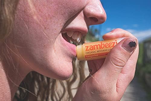 Zambeezi'den Balmumu Dudak Balsamı Örneği-Mandalina 24 Tüp Karton - Zambiya, Afrika'dan USDA Organik, Adil Ticaret, Dudak Tazeleyici