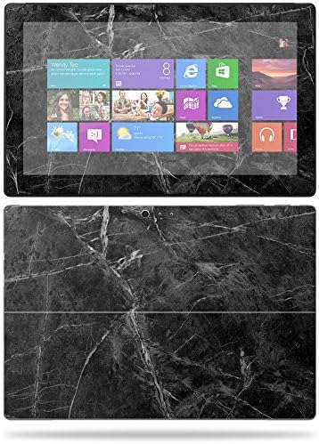 Microsoft Surface Pro ile Uyumlu MightySkins Cilt (2017) 12.3 - Siyah Mermer / Koruyucu, Dayanıklı ve Benzersiz Vinil kaplama