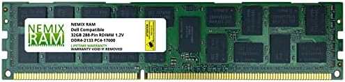 128 GB Kiti 4x32 Gb 2133 MHz RDIMM 2rx4 Nemix tarafından Dell Sunucular için Ram