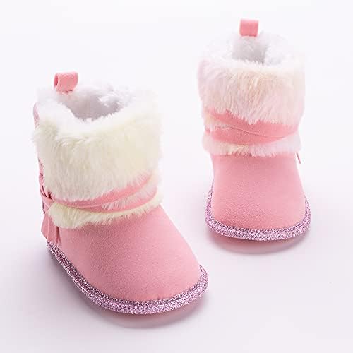 Csfry Bebek Kız Ilmek Kar Botları Kış Sıcak Ayakkabı