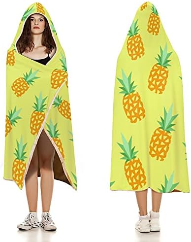 Ananas kapüşonlu pelerin battaniye şal sıcak giyilebilir pelerin battaniye yetişkin ve çocuklar için