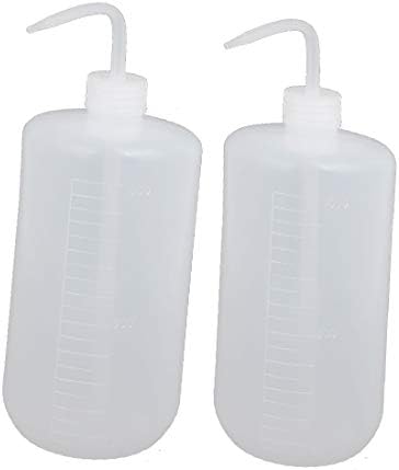 X-DREE 2 adet 1000 ml Plastik Bükülmüş Keskin Ağız Sıvı Depolama Şişe Konteyner Temizle (2 adet 1000 ml Plástico Doblado Boca