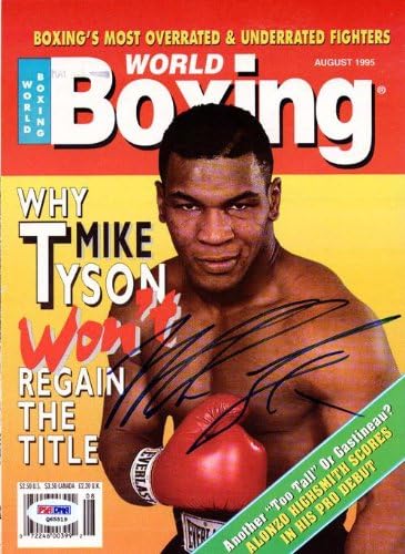 Mike Tyson İmzalı Boks Dünyası Dergisi Kapağı Vintage PSA / DNA Q65519-İmzalı Boks Dergileri