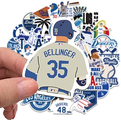 50 pcs Beyzbol Sticker Spor Çıkartmalar için Dodgers Tema Parti Doğum Günü Parti Malzemeleri, Gençler Süslemeleri Çıkartmalar
