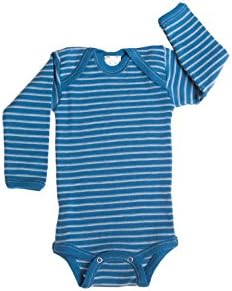 Hocosa Organik Merinos Yünü Geçmeli Alt Gömlek, Bebek / Yürümeye Başlayan Çocuk için Uzun Kollu