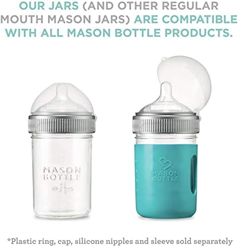 Mason Şişe-Anne Sütü Depolama için Cam Mason Kavanozlar-Geniş temizlemesi kolay tasarım, bulaşık makinesi ve Derin Dondurucu