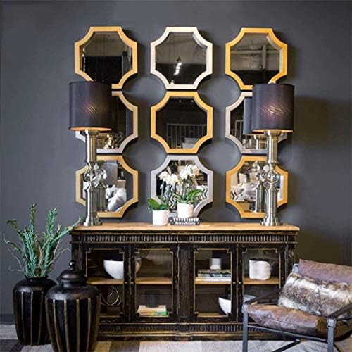 LZQBD Aynalar, Parlak Ayna duvar Aynası, altın Sier Çerçeve Dekoratif Ayna Giriş Restoran Masaüstü duvar aynası Yaratıcı Geometrik