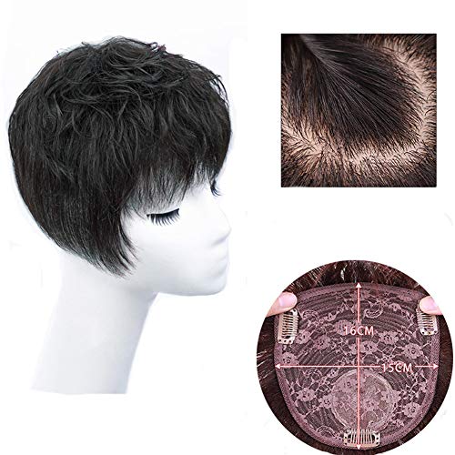 Insan Saç Topper Klip Saç Toppers Patlama ile Üst Hairpieces Taç Saç Uzatma İnceltme Saç ile Kadınlar için 5. 9x6. 3 Dalga Saç