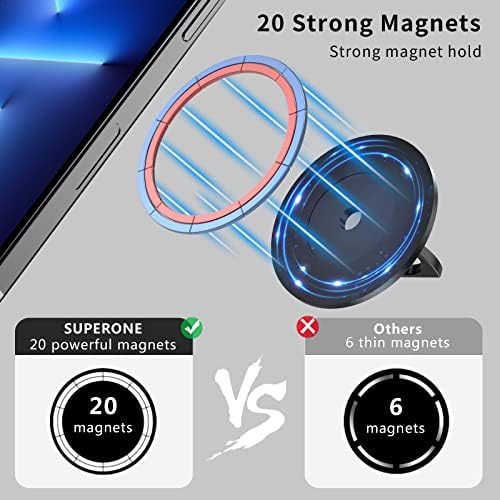 SUPERONE Mag Güvenli Manyetik Telefon Halka Tutucu iPhone 13 12 Pro Max / Pro / Mini, Kablosuz Şarj için Ayarlanabilir Parmak