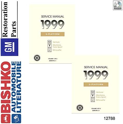 bişko otomotiv edebiyatı 1999 Chevy Venture Montana Trans Sport Silhouette Shop Servis Onarım Kılavuzu CD'si