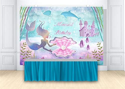 HUAYI Mermaid Doğum Günü Doğum Günü Partisi Zemin Kızlar için Fotoğraf Arka Plan Altında Deniz Kale İnci Prenses Afiş Bebek Duş