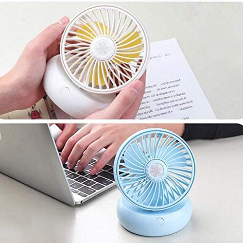 FEEZC Masaüstü Elektrikli Fan,Mini Sessiz Cabrio Masa Üstü Ev Ofis Yurt Fan ile 2 Hızları USB Şarj Edilebilir Ayarlanabilir Açı,