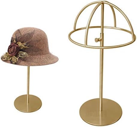 FKhanger Altın Metal Tel Şapka Peruk vitrin, basit Şapka Depolama Standı için Ticari, Ev, yüksekliği Ayarlanabilir 28-48 cm/11-18.