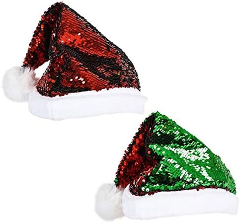 Orman ve Onikinci Geri Dönüşümlü Pullu Noel baba Şapkası, Yumuşak Pom Pom, Flip Pullu Noel Şapkası Noel Baba Şapkası Şenlikli