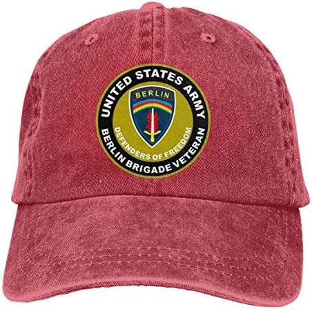 Abd Ordusu Berlin Tugayı Veteran Unisex Beyzbol Şapkaları Kovboy Şapkası Denim Şapkalar Düz Şapkalar Uygun Şapkalar Baba Şapkası