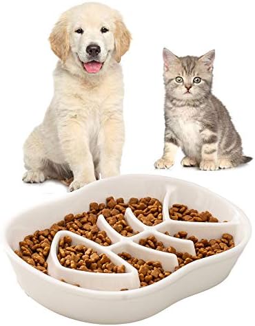 Yavaş Besleyici Kedi Köpek Kase Seramik Yavru Kase Eğlenceli Interaktif Besleyici Kase Önlenmesi Pet Besleyici Anti-Gulping Sağlıklı