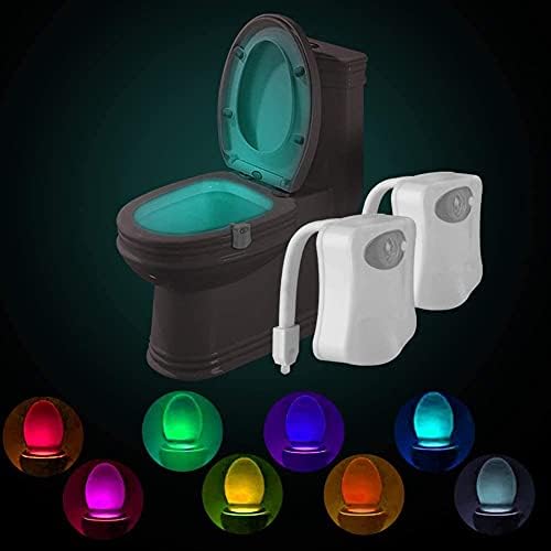 2 Paket Tuvalet Gece Lambası PIR Hareket Aktif tuvalet ışık sensörü LED Tuvalet lazımlık Gece Lambası İçinde Klozet Lambası 8