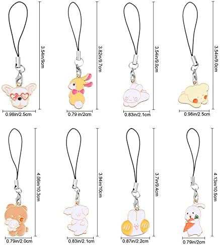 Anime Bunny Köpekler Evcil Cep Telefonu Askısı Anahtarlıklar Charms Çanta Dekorasyon Cep Telefonu Aksesuarları, 2