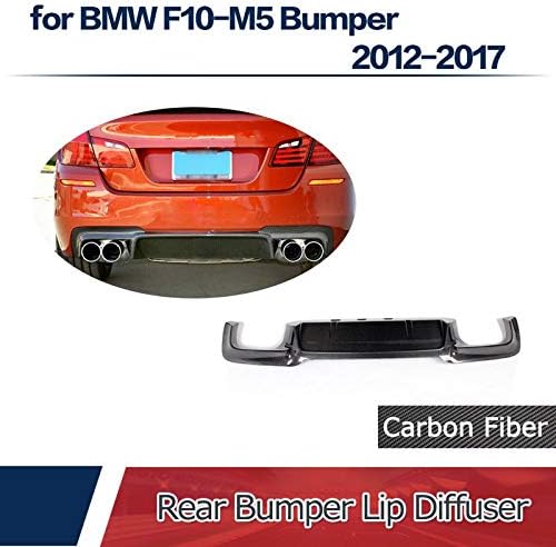 High End Özel Tampon Dudak BMW 5 Serisi F10 M5 Sedan 2012-2017 Karbon Fiber Arka Difüzör (İkiz Out)