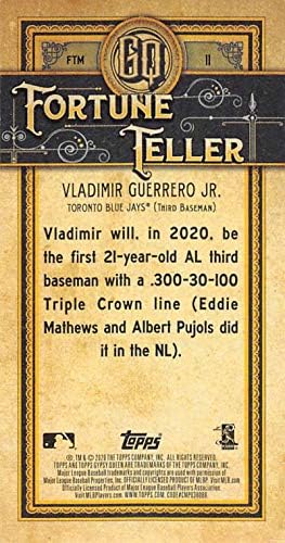 2020 Çingene Kraliçesi Falcı Minis Beyzbol FTM-11 Vladimir Guerrero Jr. Toronto Blue Jays Topps Şirketinden Resmi MLB Ticaret