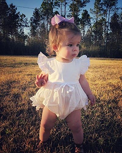 Bebek Bebek Kız Yaz Dantel Katmanlı Fırfır Kollu Romper Elbise Bodysuit Giysileri