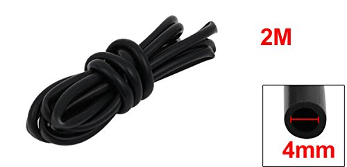 uxcell 4mm x 6mm ısıya dayanıklı silikon kauçuk tüp hortum boru siyah 2 M uzunluk