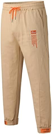 BHSJ erkek Gevşek Spor Kargo Pantolon Rahat Spor Pantolon ile Cep İpli Egzersiz Harem Pantolon Tulum