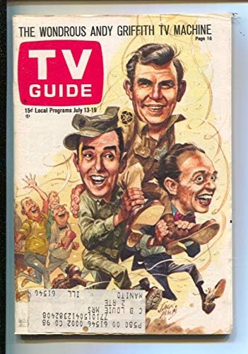 TV Rehberi 7/13/1968-Andy Griffith-Don Knotts-Jim Nabors Jack Davis'in kapağı-Doğu Illinois baskısı-FN
