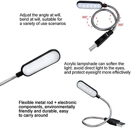 CHDHALTD okuma lambası, göz koruma masa lambası, esnek beyaz USB Powered led ışık tarafından dizüstü dizüstü bilgisayar için