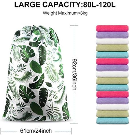 Nidoul 2 Paket XL Çamaşır Torbaları, İpli Kapatma Kirli Giysiler Çanta Organizatör, Ağır Büyük Çamaşır Torbası, Kamp Seyahat