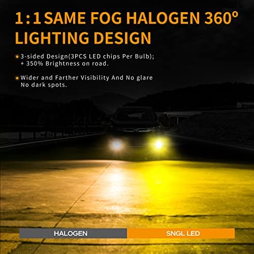 SNGL 9006 LED Sis Ampuller sarı 3000 k Max 5800LM, fansız HB4 9006 LED Ampuller DRL veya Sis ışık Lambası Değiştirme için Süper
