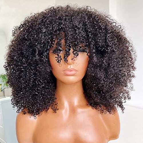 200 Yoğunluk Afro Kinky Kıvırcık insan saçı peruk Patlama Ile Tam Makine Yapımı Kafa Derisi Üst Peruk Remy Brezilyalı Kısa Kıvırcık