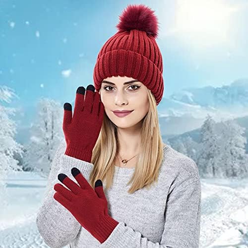 Kadın Kış Şapka Faux Kürk Pom Karikatür Beanie Sevimli şapka Kadın Kış Koşu Kayak Kapaklar