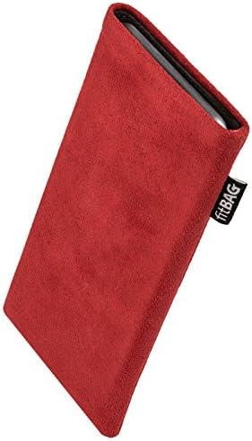 Nokia 3.2 için fitBAG Klasik Kırmızı Özel Özel Kılıf / Made in Germany / Ekran Temizliği için Mikrofiber Astarlı Orijinal Alcantara