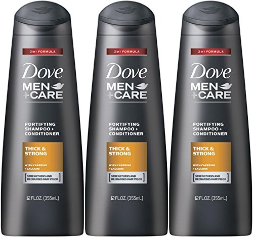 Dove Men + Care Kalın ve Güçlü Güçlendirici 2'si 1 arada Şampuan + Saç Kremi, 12 Ons (3'lü Paket)