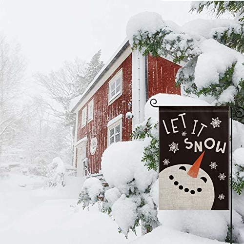 AVOİN İzin Kar Kardan Adam Kar Tanesi Bahçe Bayrağı Dikey Çift Boyutlu, Kış Tatil Noel Yard Açık Dekorasyon 12. 5x18 İnç