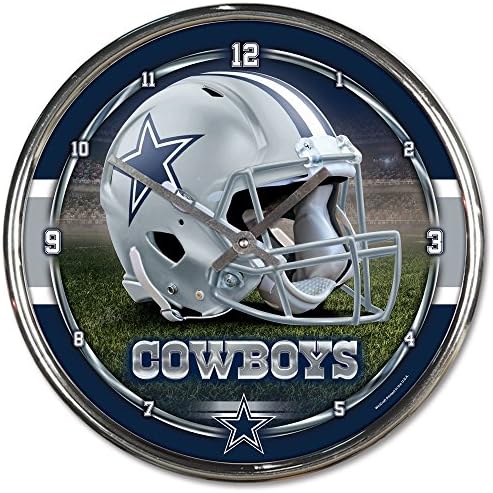 Hall of Fame Hatıra Dallas Cowboys Yuvarlak Krom Duvar Saati