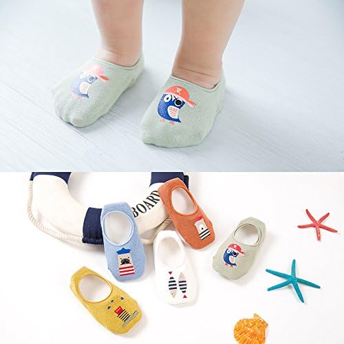 Toddler Kaymaz No Show Çorap-Düşük Kesim Anti Kayma Kavrama Terlik Bebek Çocuk Erkek Kız için 10 Pairs
